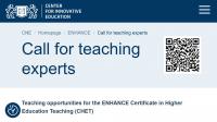 Call for teaching experts