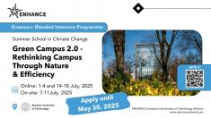 Grafika promująca szkołę letnią Green Campus 2.0 – Rethinking Campus Through Nature & Efficiency